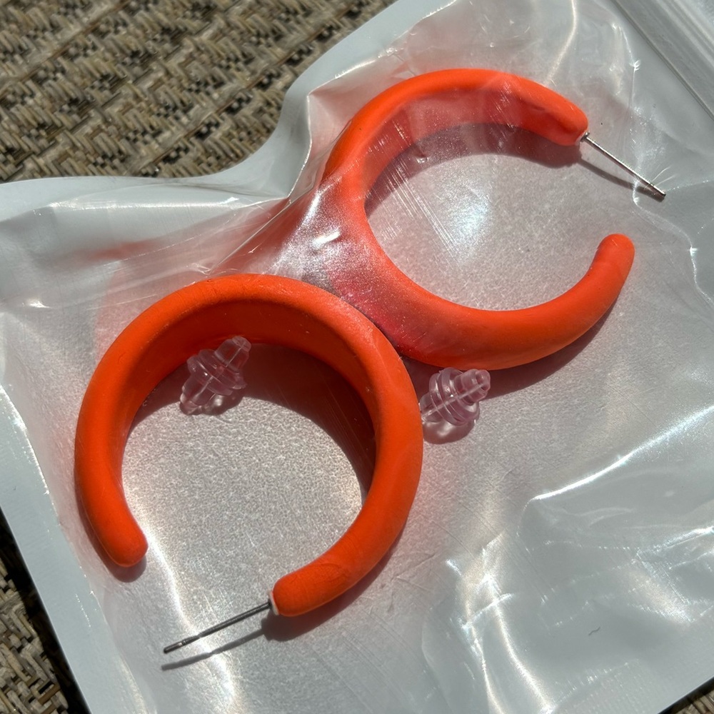 Neon Orange Hoops